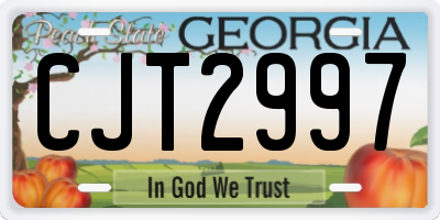 GA license plate CJT2997