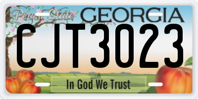 GA license plate CJT3023