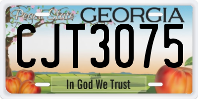 GA license plate CJT3075