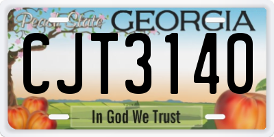 GA license plate CJT3140