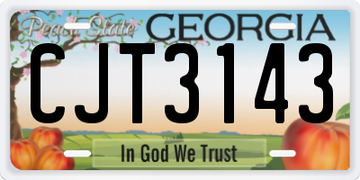 GA license plate CJT3143