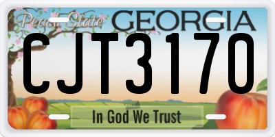 GA license plate CJT3170