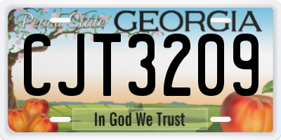 GA license plate CJT3209