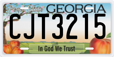 GA license plate CJT3215