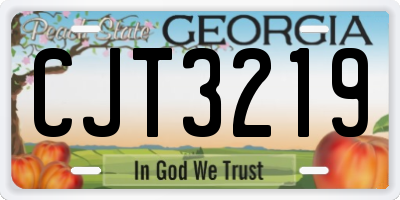 GA license plate CJT3219