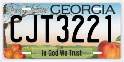GA license plate CJT3221