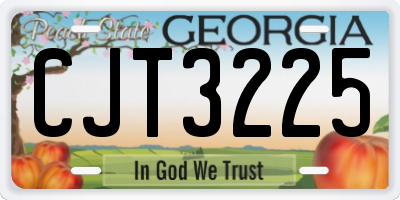 GA license plate CJT3225