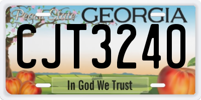 GA license plate CJT3240