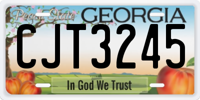 GA license plate CJT3245