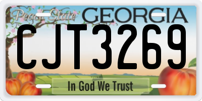 GA license plate CJT3269