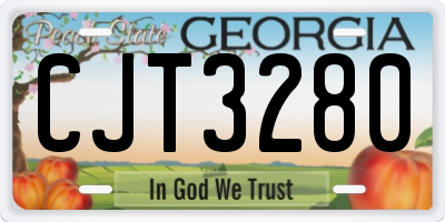 GA license plate CJT3280