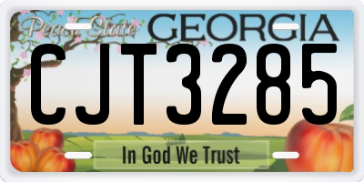 GA license plate CJT3285