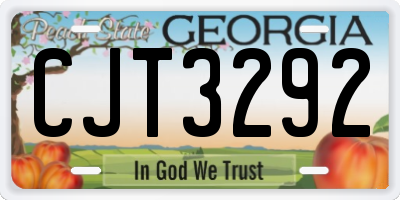 GA license plate CJT3292