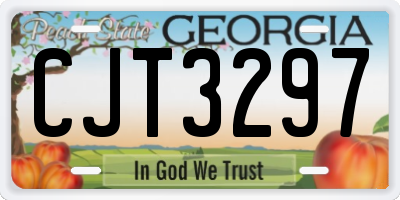 GA license plate CJT3297