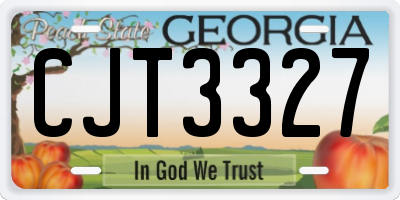 GA license plate CJT3327