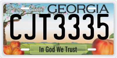 GA license plate CJT3335