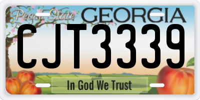GA license plate CJT3339