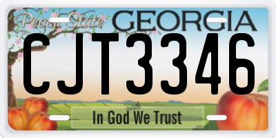 GA license plate CJT3346