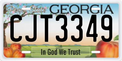 GA license plate CJT3349