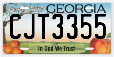 GA license plate CJT3355
