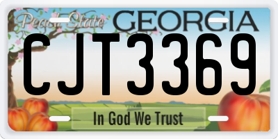 GA license plate CJT3369