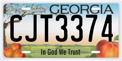 GA license plate CJT3374