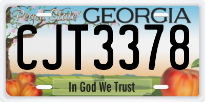 GA license plate CJT3378