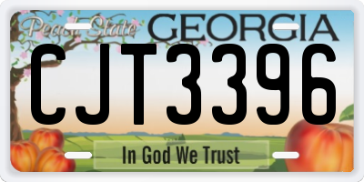 GA license plate CJT3396