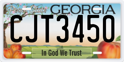 GA license plate CJT3450
