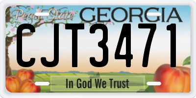 GA license plate CJT3471