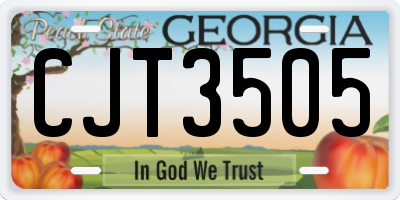 GA license plate CJT3505