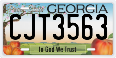GA license plate CJT3563