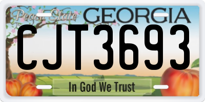GA license plate CJT3693