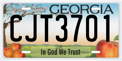 GA license plate CJT3701