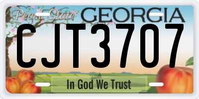 GA license plate CJT3707
