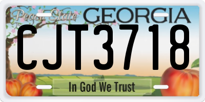 GA license plate CJT3718