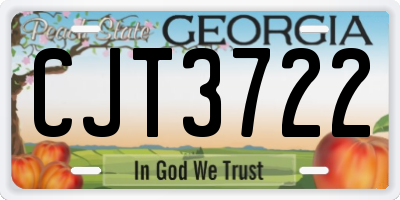 GA license plate CJT3722