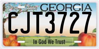 GA license plate CJT3727