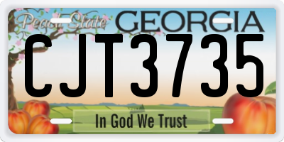 GA license plate CJT3735