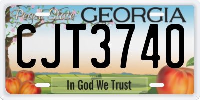 GA license plate CJT3740