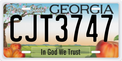 GA license plate CJT3747