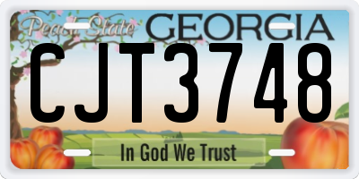 GA license plate CJT3748
