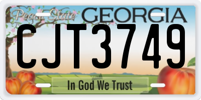 GA license plate CJT3749