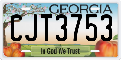 GA license plate CJT3753