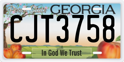 GA license plate CJT3758
