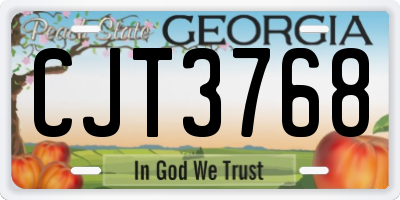 GA license plate CJT3768
