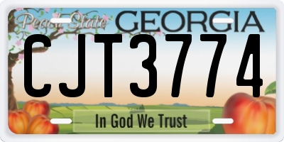 GA license plate CJT3774