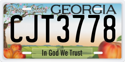 GA license plate CJT3778