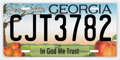 GA license plate CJT3782