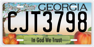 GA license plate CJT3798